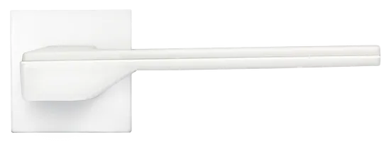 PIERRES, ручка дверная на квадратной накладке MH-49-S6 W, цвет - белый фото купить в Самаре