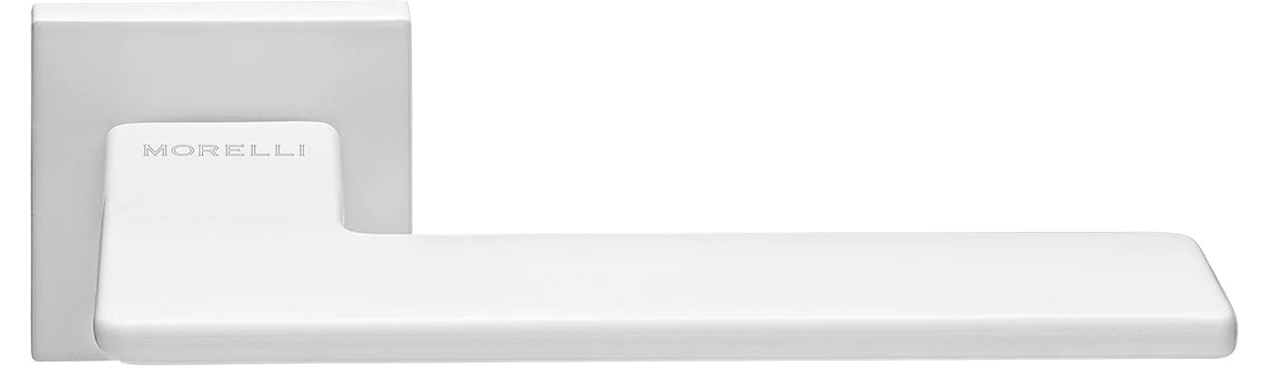 PLATEAU, ручка дверная на квадратной накладке MH-51-S6 W, цвет - белый фото купить Самара