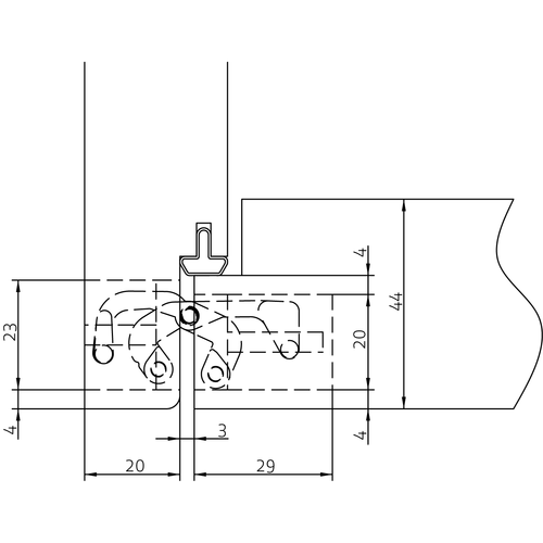 HH-19 B, скрытая петля, цвет - черный фото фурнитура Самара
