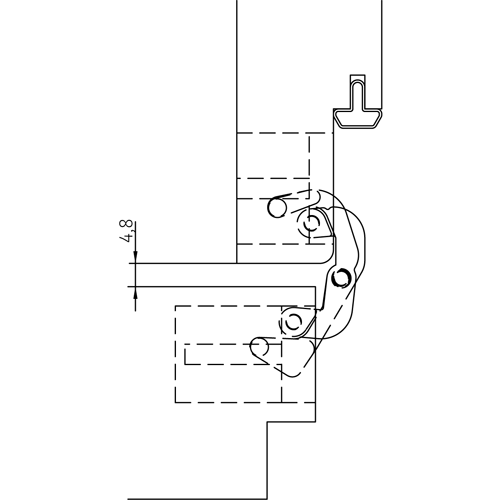 HH-19 B, скрытая петля, цвет - черный фото дверная фурнитура Самара