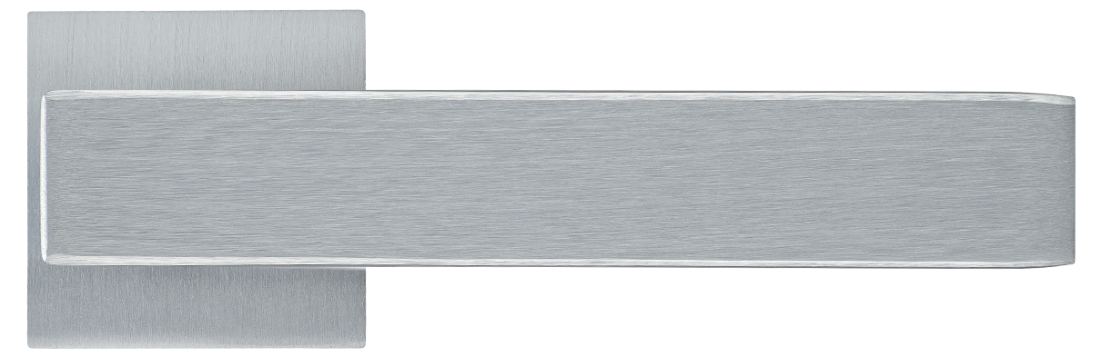 LOT ручка дверная  на квадратной розетке 6 мм, MH-56-S6 SSC, цвет - супер матовый хром фото купить в Самаре