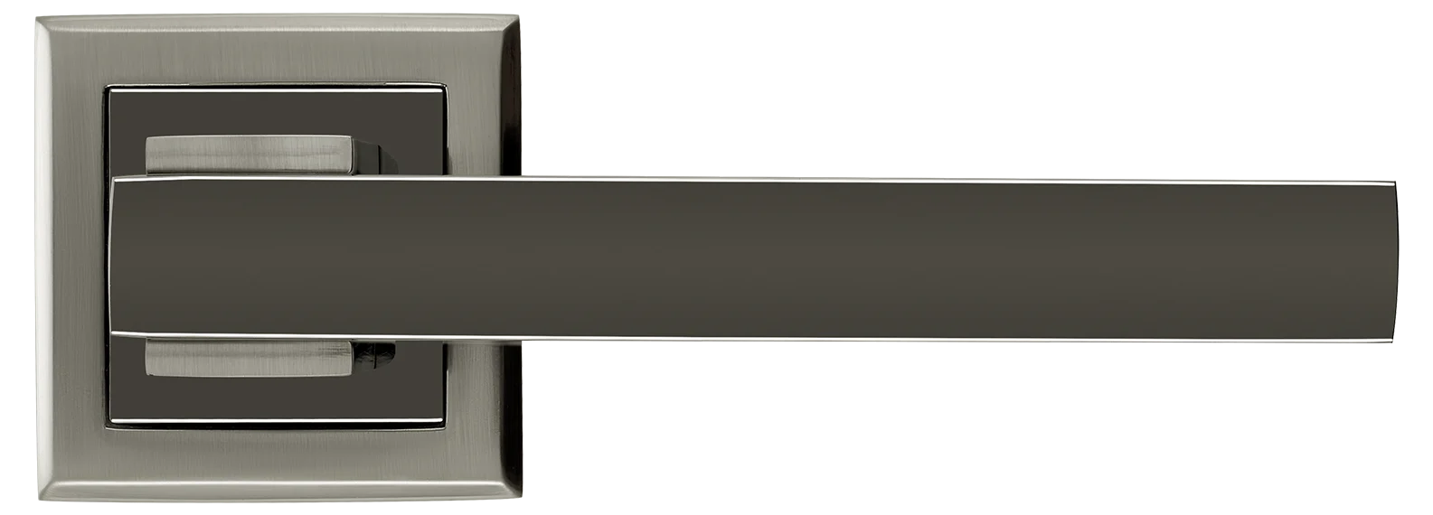 PIQUADRO, ручка дверная MH-37 SN/BN-S, на квадратной накладке, цвет - бел. никель/черн. никель фото купить в Самаре