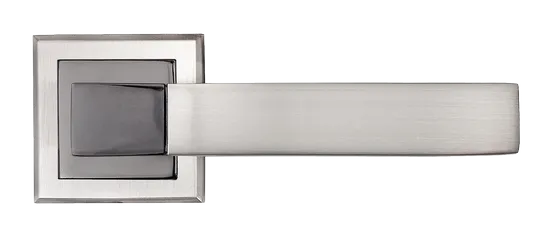 FUKOKU, ручка дверная MH-28 SN/BN-S, на квадратной накладке, цвет - бел. никель/черн. никель фото купить в Самаре