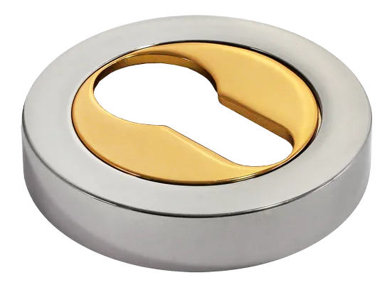 LUX-KH-R2 COT, накладка на евроцилиндр, цвет - глянцевый хром/золото фото купить Самара