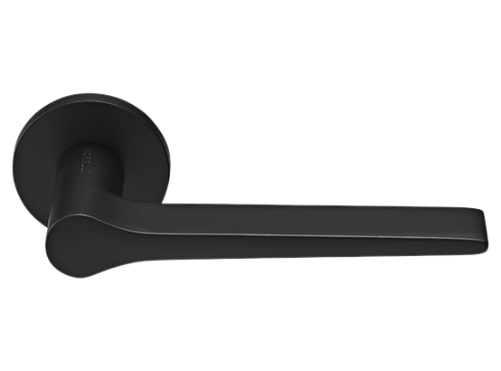 LAND ручка дверная  на круглой розетке 6 мм, MH-60-R6 BL, цвет - чёрный фото купить Самара